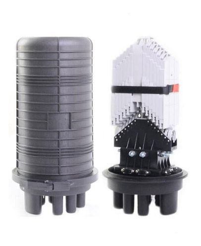 DOMO PARA FUSIONES, 288  Hilos,12 Hilos/Bandeja, 24 trays, max.288 Hilos, 17 ports (1 oval hole 10~30mm, 8 large round holes 6~21mm, 8 small round holes 6~16m); 504(H)x298(D)mm