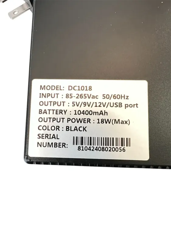 Vista adicional de MINI UPS 5v/2A - 9v/1A - 12V/1A BATERIA 10400mA