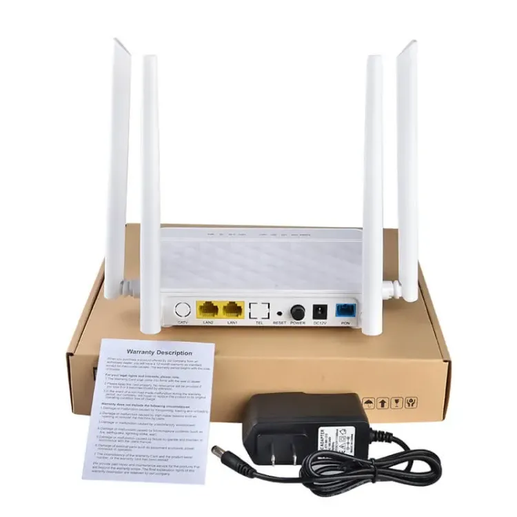 Vista adicional de BTPON BT-778XR XPON 1GE+1FE+WIFI DUAL BANDA  4 ANTENAS