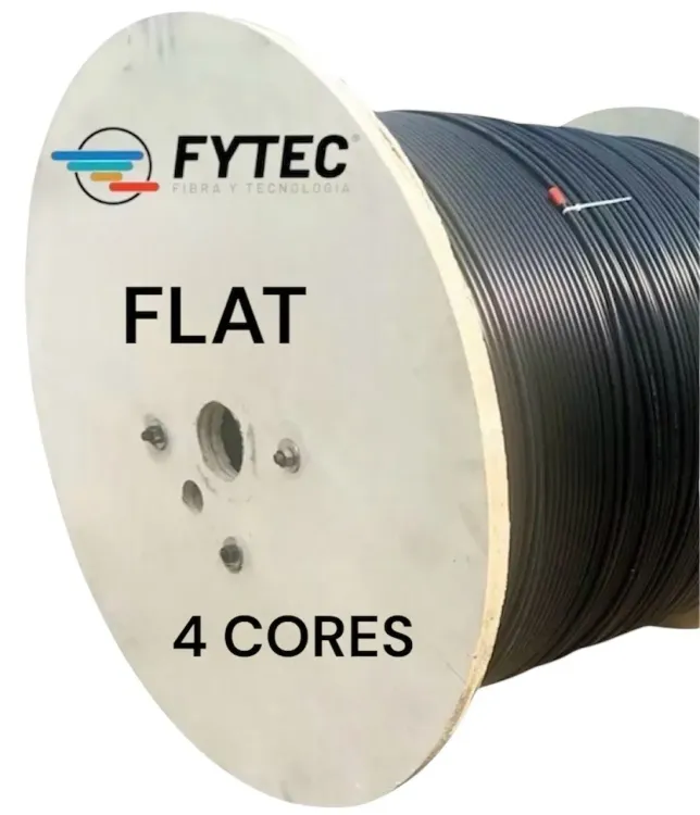 FYTEC | FLAT  cable, 4 CORES, G652D, 2*2.0mm FRP Strength Member,rip-cord, Cable dismeter 4.7*7.8mm, HDPE Jacket  // 2 km/reel