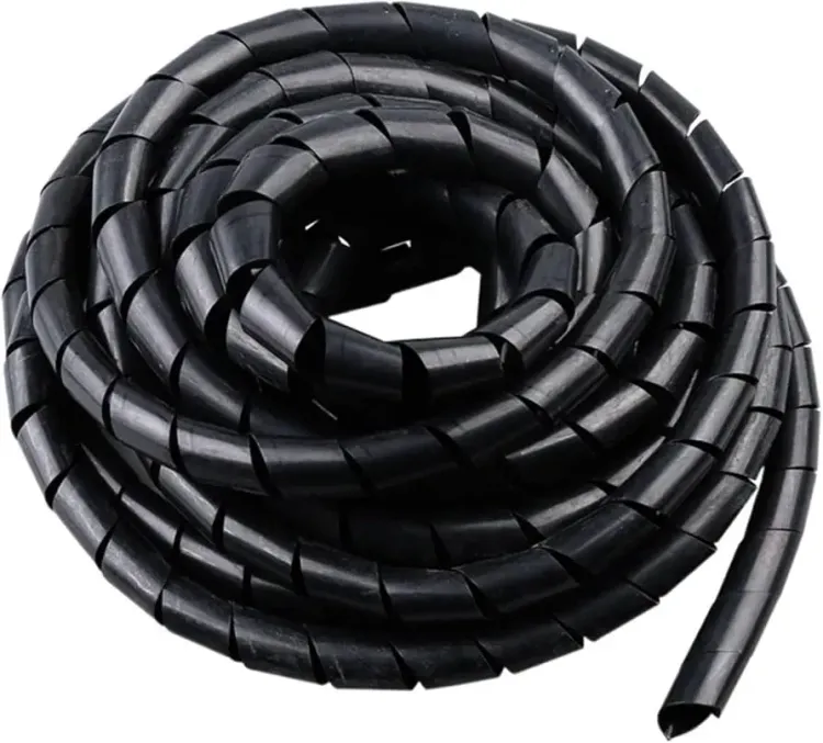 Espiral de silicona suave 9mm (Grosor) - rollo de 8M - NEGRO