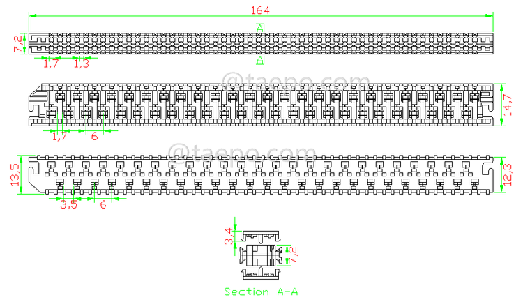 Módulo de empalme de 25 pares, diseñado para 0,65 mm-0,32 mm (22-28 AWG)  LW-SPM-25