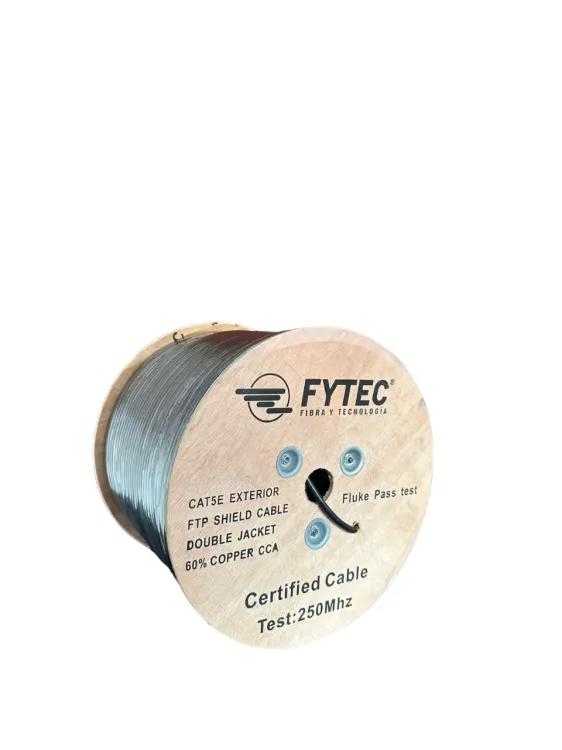FYTEC - FTP Cable Cat5e Doble Chaqueta CCA Outdoor(305m/roll) -60% Cobre - 24AWG - 50a60m Fluke Test/ Negro