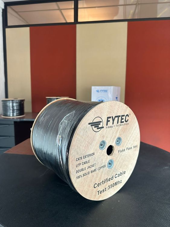 Vista adicional de FYTEC - UTP Cable Cat6 Doble Chaqueta - 23AWG 0.57mm(±0.01) - OUTDOOR (305m/roll)  NEGRO- 100% COBRE - 100m Fluke Test