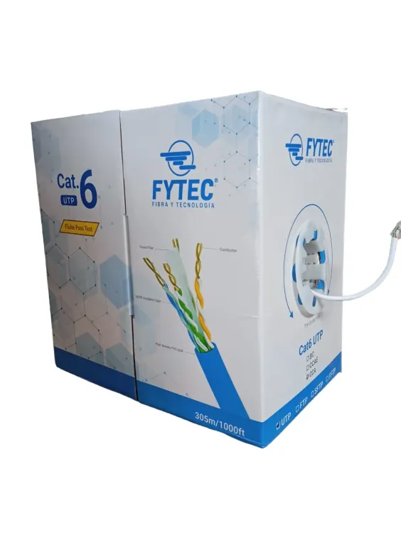 FYTEC - UTP Cable CAT6 CCA cable Indoor(305m/roll) BLANCO - 60% Cobre - 23AWG - 60a80m Fluke Test