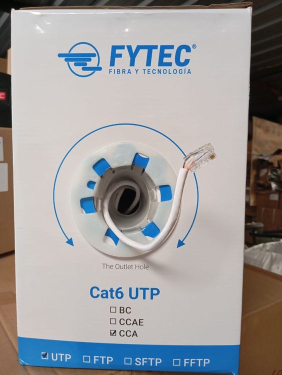 Vista adicional de FYTEC - UTP Cable CAT6 CCA cable Indoor(305m/roll) BLANCO - 60% Cobre - 23AWG - 60a80m Fluke Test