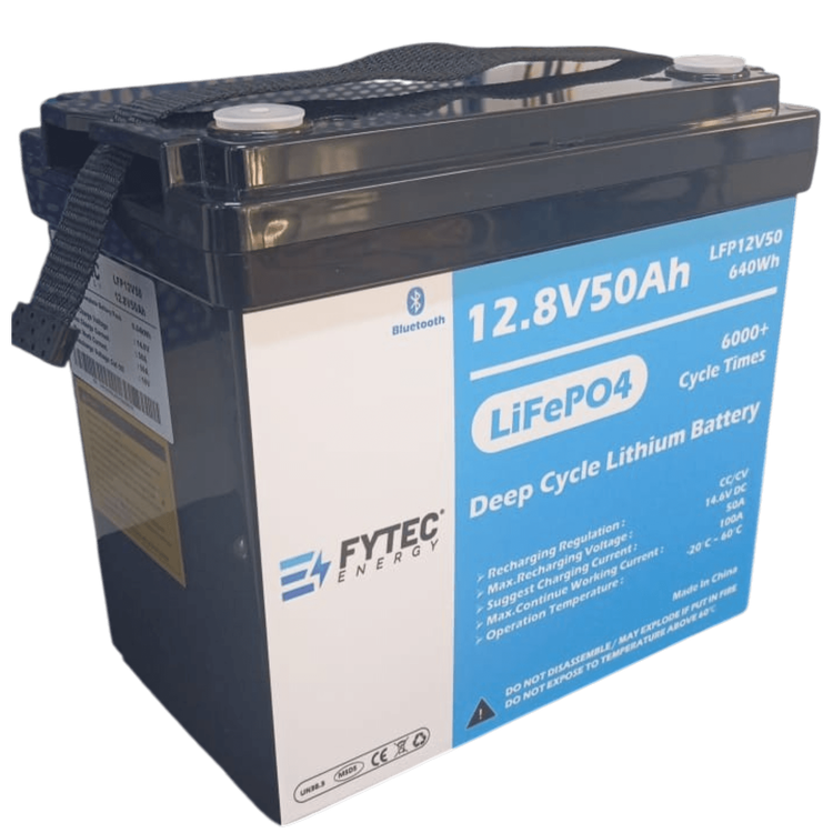 FYTEC - BATERIA LITIO LiFePO4 LFP-12.8V (12V) 50AH / 640WH + BLUETOOTH