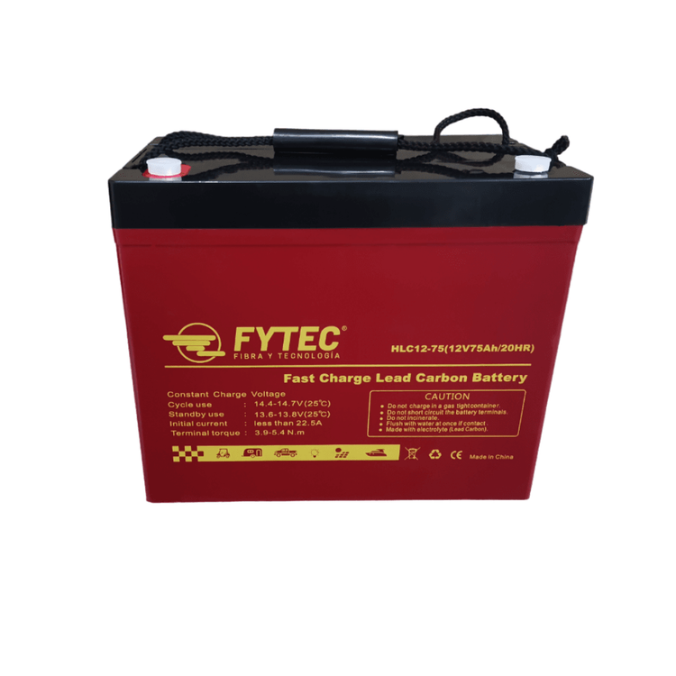 FYTEC - BATERIA Plomo Carbono CICLO PROFUNDO 12V75Ah, 260*169*211*215mm, 26kgs