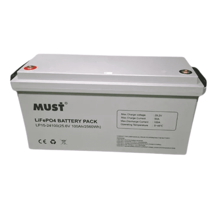 MUST / LP15 -24100 / BATERIAS DE LITIO / 25.6V 100AH / 2560WH