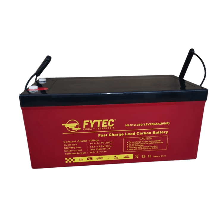 FYTEC - BATERIA Plomo Carbono CICLO PROFUNDO 12V/250Ah, 520*268*220*224mm, 76.5kgs