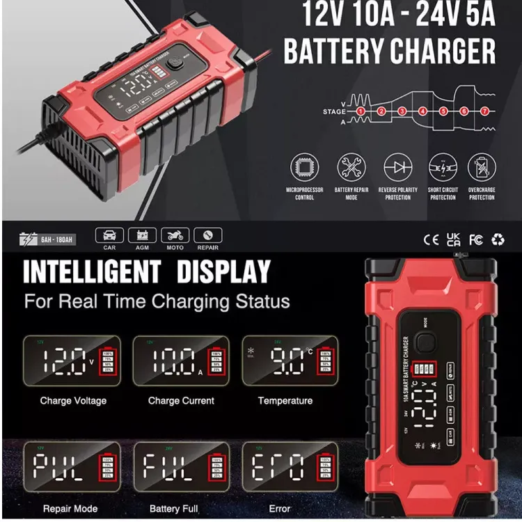 Vista adicional de CARGADOR DE BATERIA 12V 10A- 24V 5A