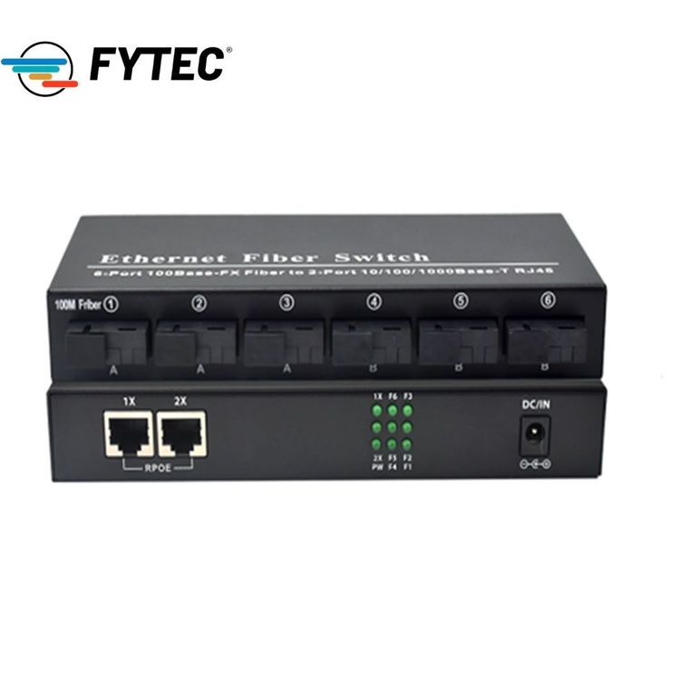 FYTEC 6F2FP SWITCH FIBRA OPTICA 6 Port 10/100M SC + ETH 2*1000M + (Port 1-2 POE IN )