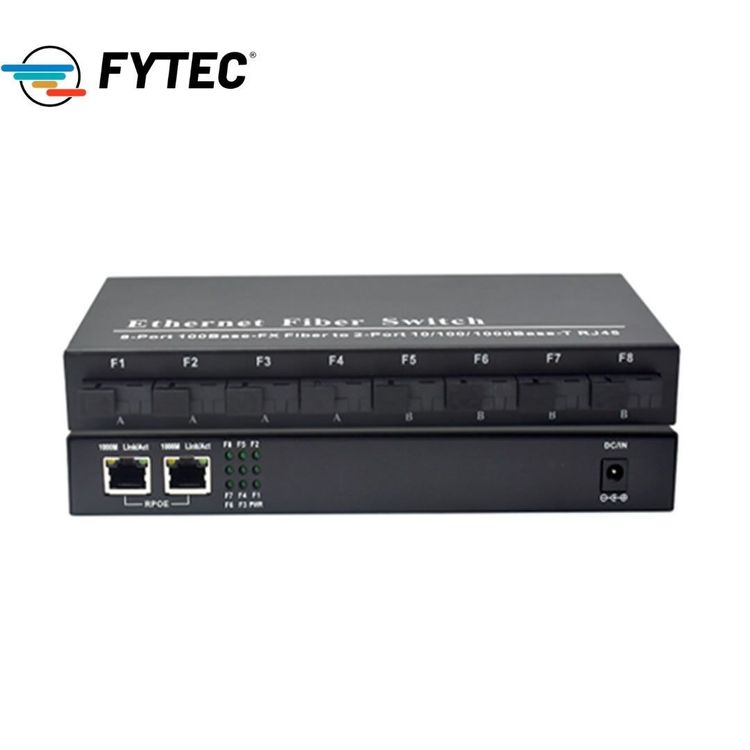 FYTEC 8F2GP SWITCH  FIBRA OPTICA 8 Port 10/100M SC  +  ETH  2*10/100/1000M (Port 1-2 POE IN )