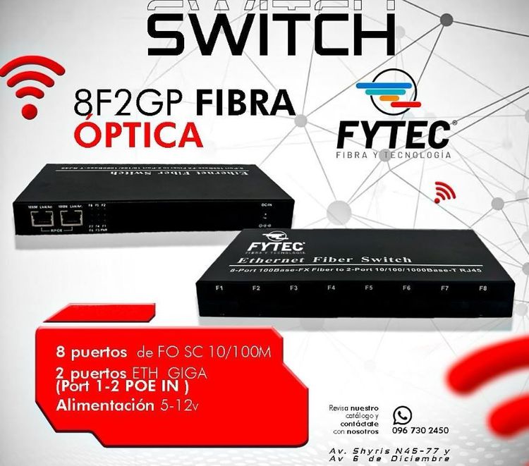 Vista adicional de FYTEC - SWITCH  FIBRA OPTICA 8 Port GIGA SC  +  ETH  2*GIGA