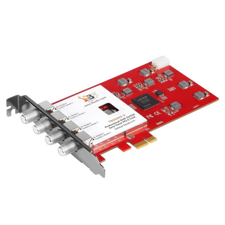 Vista adicional de TBS 6909X V2/ DVB-S2/S2X 8/ Tuner PCIe Card digital satellite receiver IP TV streaming card FTA DVB-S2X card