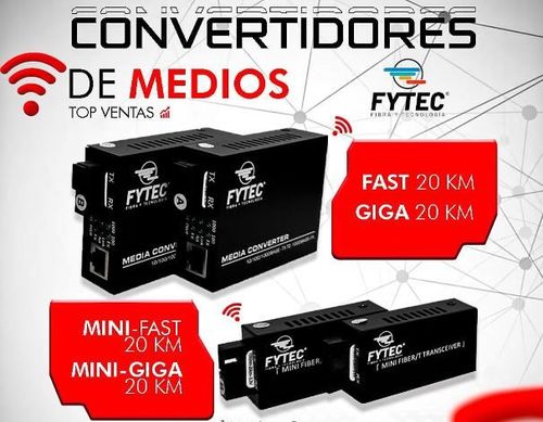 Vista adicional de FYTEC - CONVERTIDOR DE MEDIOS WDM A-B + RJ45 20KM 10/100M - 1 HILO - VOLTAJE DE 5 A 12V (PAR)