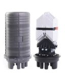 DOMO PARA FUSIONES, 288  Hilos,12 Hilos/Bandeja, 24 trays, max.288 Hilos, 17 ports (1 oval hole 10~30mm, 8 large round holes 6~21mm, 8 small round holes 6~16m); 504(H)x298(D)mm